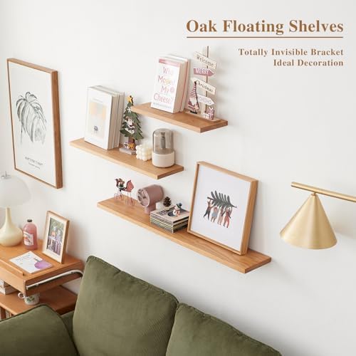 Sikflmi Oak Floating Shelves 12 Inch Wall Shelf