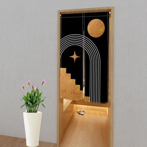 Leowefowa Japanese Mid Century Door Curtain Panel