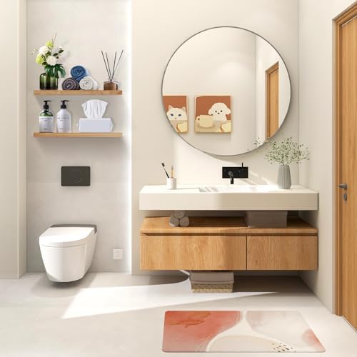165in Floating Shelves Set of 2 Rustic Solid Wood Renter Friendly