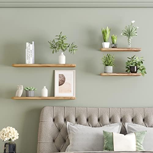 WELLAND 16 Inch Cedar Floating Shelf Set of 2