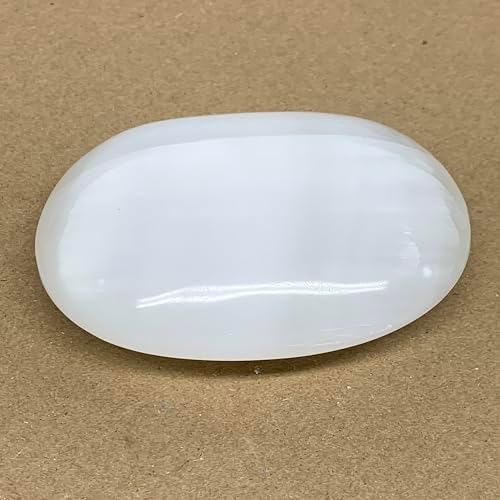 WatanGems Large Natural Selenite Palm-Stone Crystal Pillow Shape 056 lbs B36116