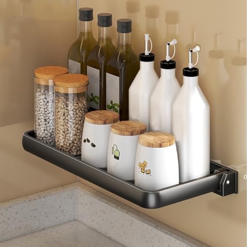 2 Pack Dark Gray Aluminum Foldable Wall Mounted Floating Shelves Set