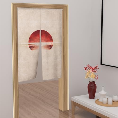 Traditional Japanese Noren Door Curtain 34x48 Sunset