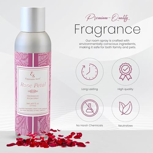 Expressive Scent Room Freshener Spray - Premium Rose Fragrance 6 FL Oz