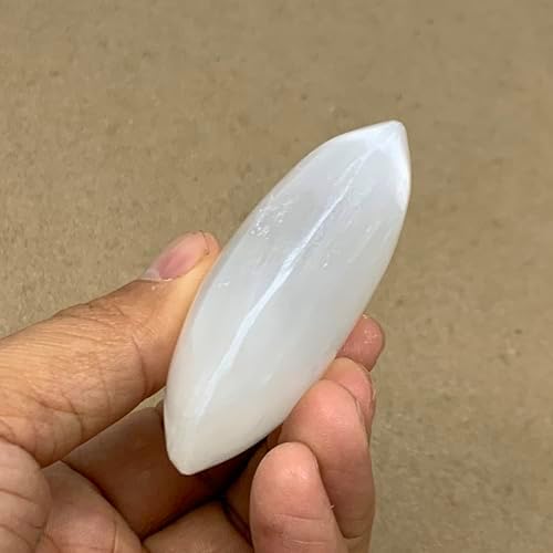 WatanGems 925g Natural Selenite Palm Stone Crystal Pillow Shape Collectible