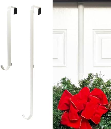 Haute Decor Adjustable Wreath Hanger - Matte White 30 lbs Capacity