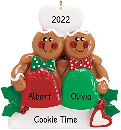 Personalized Couple Ornament 2024 - Gumdrop Gingerbread Tree Ornament