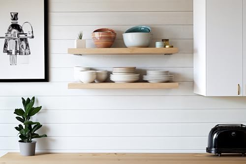 Urban Legacy Unfinished White Oak Floating Shelves Set of 2