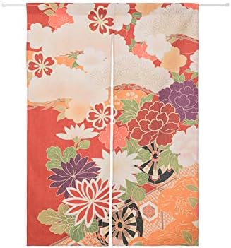 BAIHT HOME Cotton Linen Japanese Noren Curtain Panel 335x355 Inch Flower