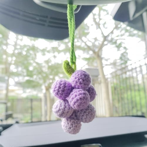 Cute Crochet Grape Car Hanging Ornament