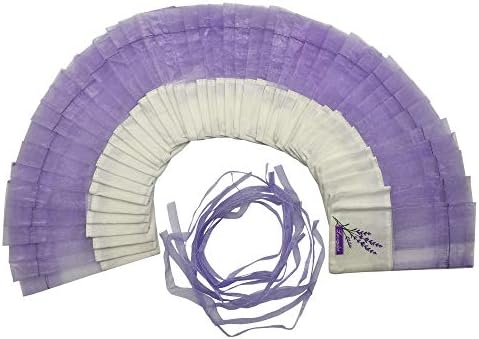 Sanrich 50PCS Lavender Sachet Bags Empty Purple Gauze Ribbons