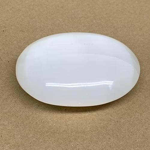 WatanGems 066 lbs Large Selenite Palm-Stone Crystal Pillow Shape