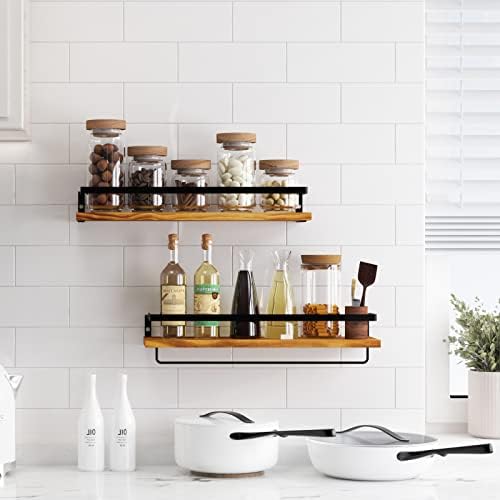 Floating Shelves for Wall Set of 2 Carbonized Black