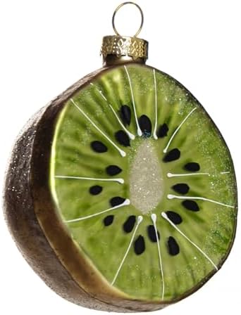 2pcs Glass Kiwi Fruit Christmas Tree Ornaments
