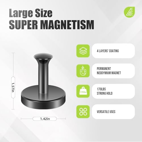 Neosmuk Magnetic Wreath Hanger Pack of 3 Black