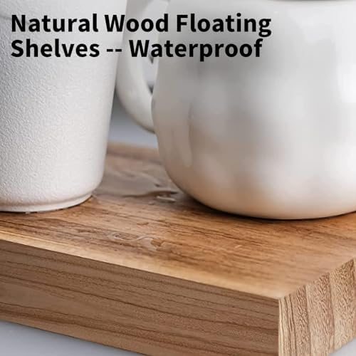 165in Floating Shelves Set of 2 Rustic Solid Wood Renter Friendly