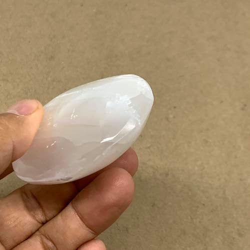 93g Natural Selenite Palm-Stone Crystal Pillow Shape
