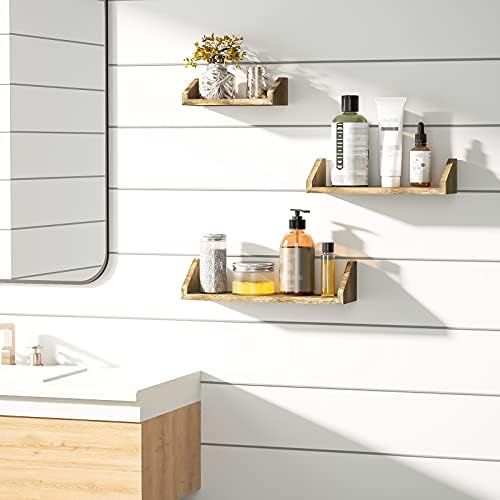 SZQINJI Carbonized Black Floating Shelves Set of 3