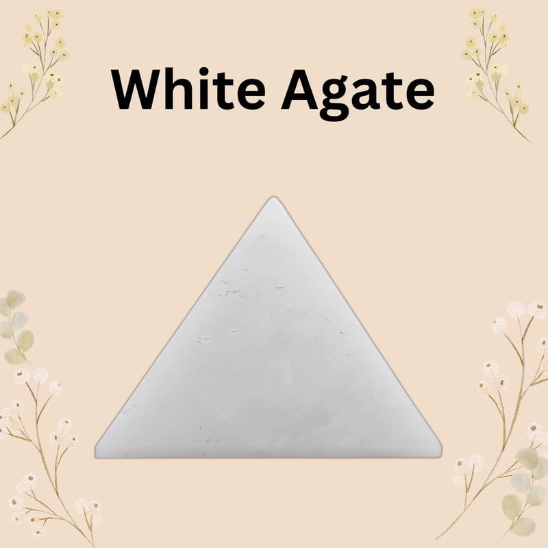Natural White Agate Pyramid Stone 2 Inches 1 Pcs