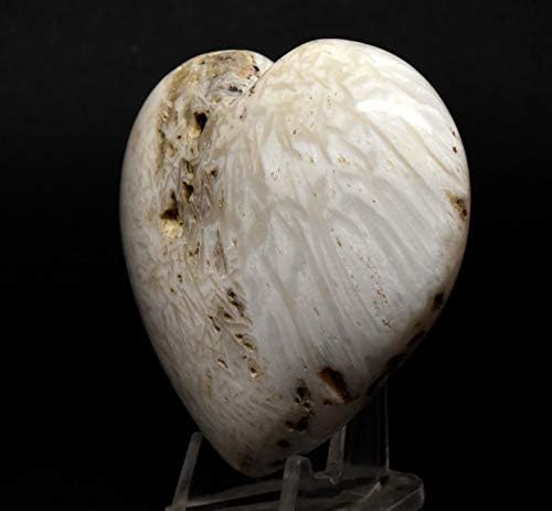25 Inch White Scolecite Heart with Stand
