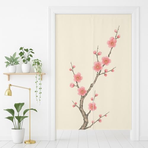 Japanese Floral Door Curtain 335x55 Inch