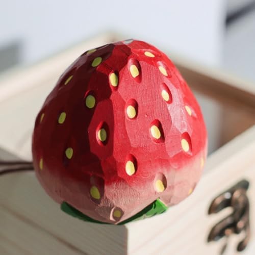 Handcrafted Strawberry Wood Ornament - Car Decor Gift for Women