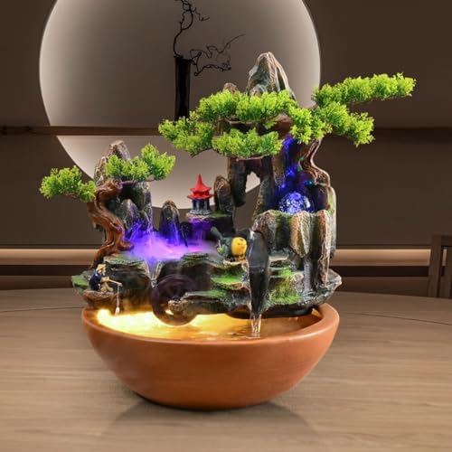 Lucky Gourd Tabletop Waterfall Fountain Office Decor