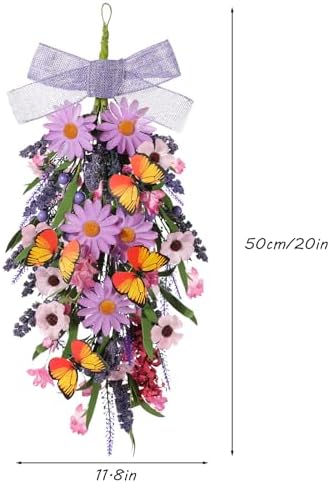 GLOMAXLY Purple Lavender Wreath Swag Decor 2PCS