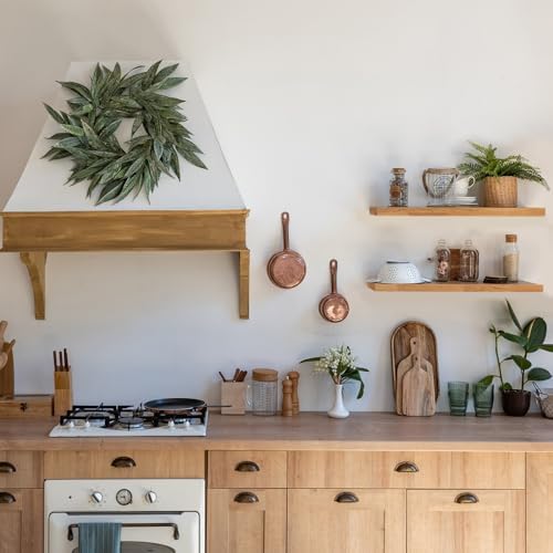 165in Floating Shelves Set of 2 Rustic Solid Wood Renter Friendly