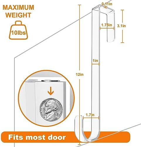 GameXcel 12 Inch Clear Wreath Hanger 4 Pack