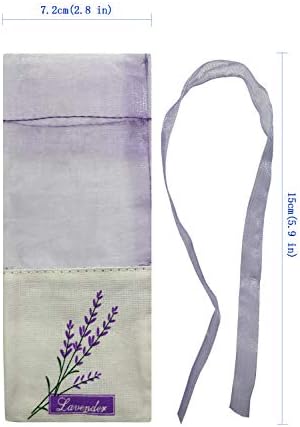 Sanrich 50PCS Lavender Sachet Bags Empty Purple Gauze Ribbons