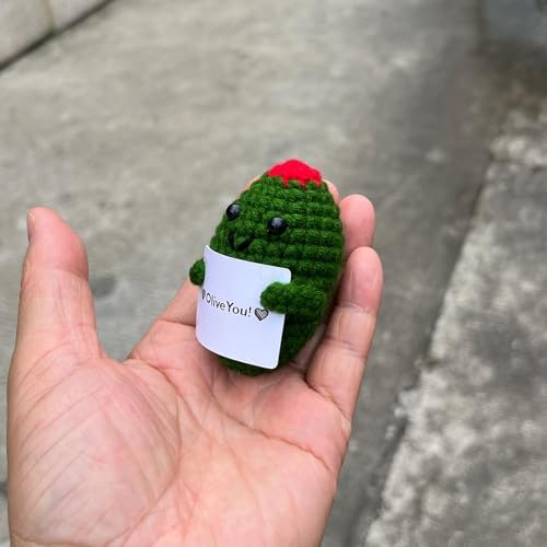 Emotional Support Olive Crochet Desk Decor