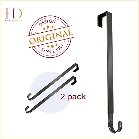 Haute Decor Adjustable Wreath Hanger 2 Pack - Brushed Nickel