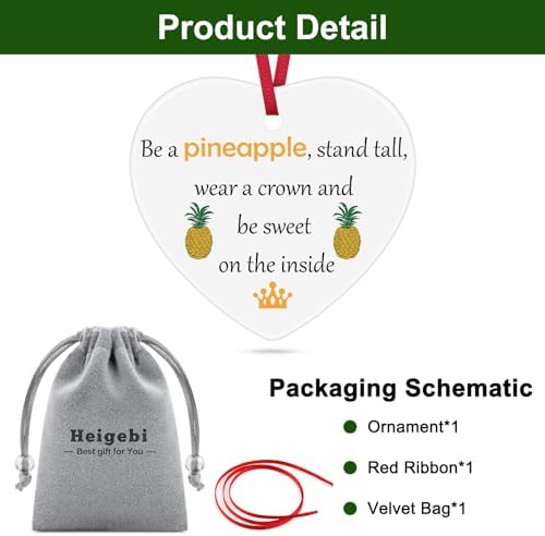 Pineapple Christmas Ornament 2025 Motivational Gift for Women Men