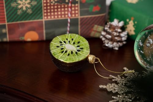 2pcs Glass Kiwi Fruit Christmas Tree Ornaments