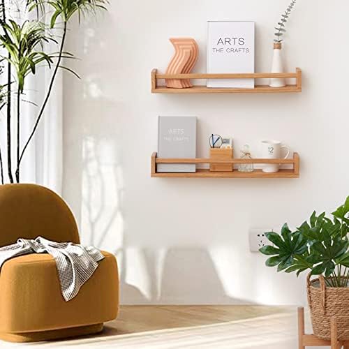 Oak Nursery Shelves 32 Inch Wall Mounted Floating Bookshelf