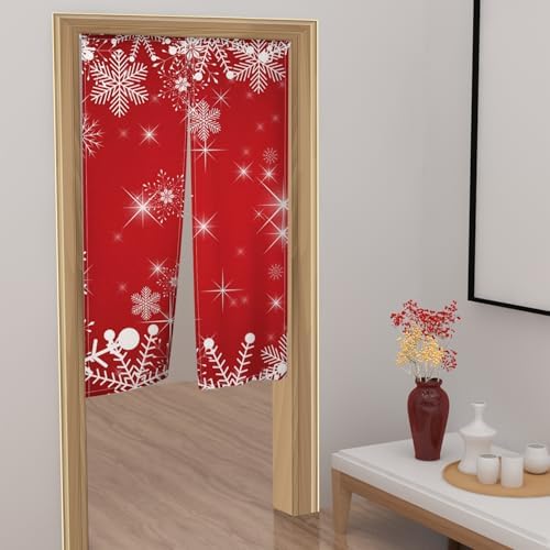 ChloropLastid Japanese Noren Door Curtain Red Christmas 34x60