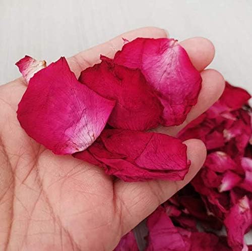 QUUPY 100 Grams Dried Rose Petals for Wedding Confetti and Spa