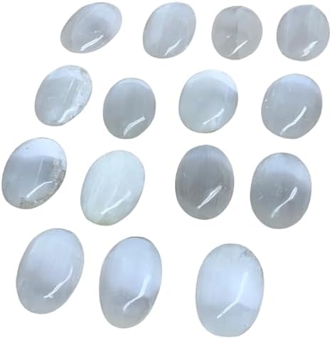 WatanGems 1pc Natural Selenite Palm-Stone Crystal Pillow Shape Collectible