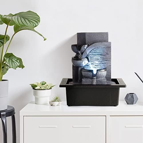 WICHEMI Indoor Waterfall Fountain with LED Light