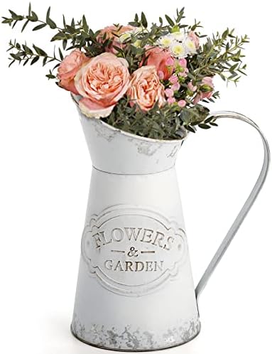 Rustic Shabby Chic Metal Vase for Home Decor