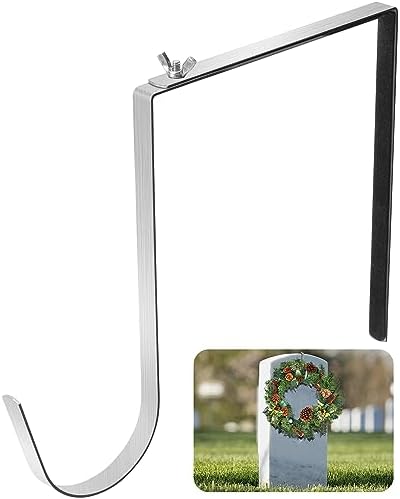 Christmas Headstone Wreath Hanger - Adjustable 6-11 Inch