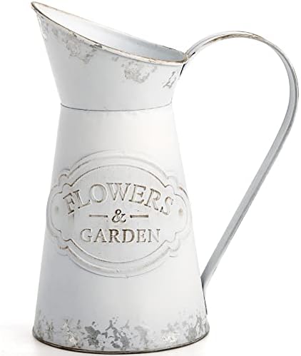 Rustic Shabby Chic Metal Vase for Home Decor