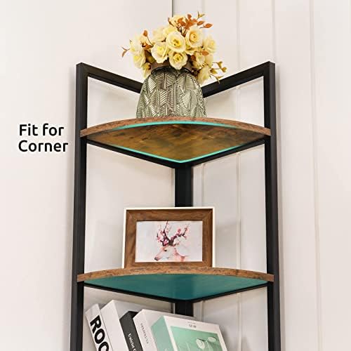 Apicizon 5 Tier Corner Shelf with Metal Frame