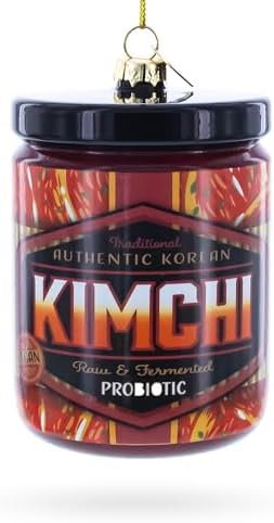 Spicy Kimchi Jar Glass Christmas Ornament