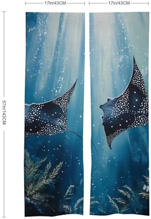 Manta Rays Ocean Noren Doorway Curtains Darkening Drapes Room Divider