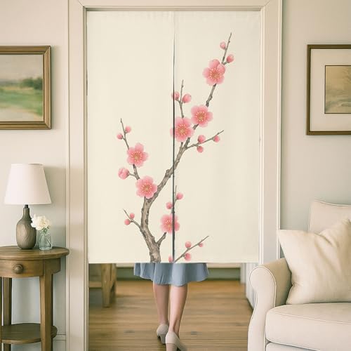 Japanese Floral Door Curtain 335x55 Inch