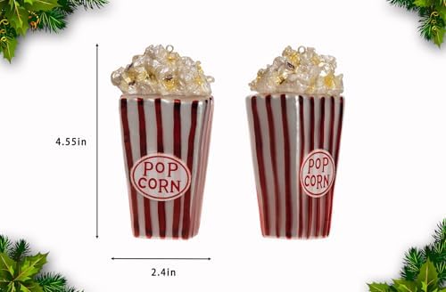 2pcs Blown Glass Popcorn Christmas Ornaments