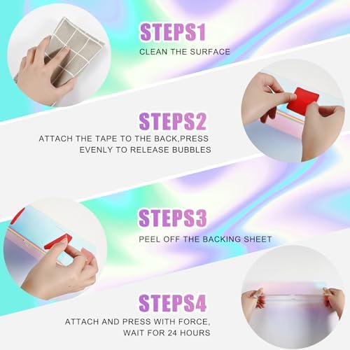 Weysat Iridescent Acrylic Floating Shelves 4 Pcs