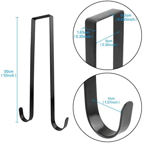 12 Inches Black Metal Double Wreath Hanger - 2 Sided Design